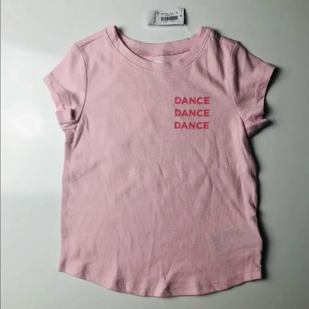 Old Navy Baby Pink Dance Graphic Short Sleeve Tee 2T